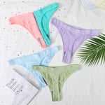3Pcs/Set Women Brazilian Panties Low-Rise Thong Comfort T-back Underwear Sexy Lingerie High-Stretch G-string Multi Color M-XL