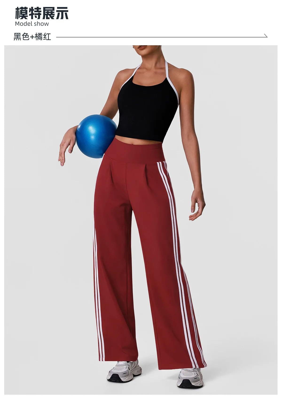 New Contrasting Striped Yoga Sets Women Hanging Neck Slim Sports Vest Gym Outfits High Waist Pocket Pants Running Fitness Suits