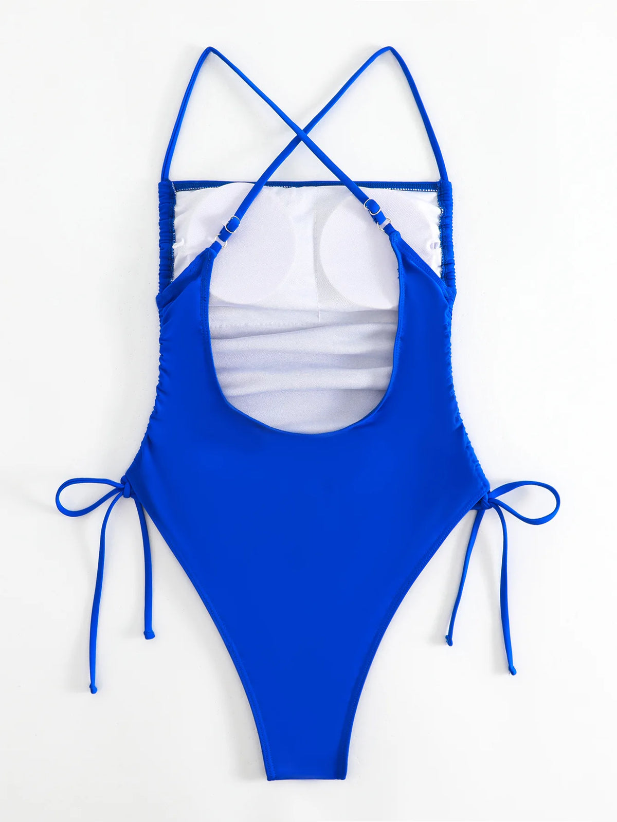 DEKA One-Piece Swimsuit Bodysuit Off The Shoulder Swimwear WomenWhole Ruched Lace Up Drawstring Bikini Bath Suit Sexy