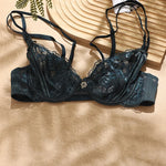 Lace Plus Size BC 70 75 80 85 90Cup Underwear Women Bras Three Quarter Top Sexy Ultra Thin Thick BH Push Up Female Lingerie