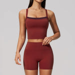 Yoga Set Women Tracksuit 2 Piece Gym Clothing Sportswear Running Tank Top Fitness Leggings Workout OutfitsAthletic Wear Suit
