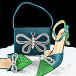 Doershow High Quality African Style Ladies Shoes And Bags Set Latest BLUE Italian Shoes And Bag Set For PartyHGH1-8