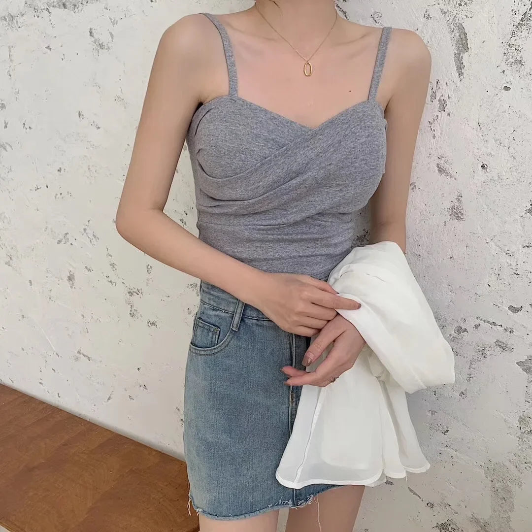 Women Tank Crop Top Sexy Bra Tops Seamless Underwear Female Crop Top Wireless Lingerie Padded Camisole Intimate