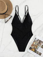 2026 Sexy Beachwear Women Low Cut Hollow Out Slim Bodysuit Holiday Backless Sexy Mesh Bikinis Summer New Chic Holiday Swimsuit