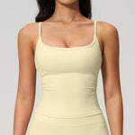 Juren Gym Tank Top With Built In Bra Women's Yoga Clothing Summer Running Square Neck Fitness Vest Beautiful Back Sports Workout