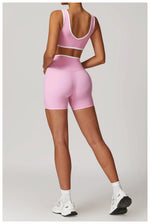 Women Gym Shorts Fitness Sports Biker Shorts V Waist Band Yoga Shorts Workout Tights Scrunch Butt Seamless Leggings Woman Pants