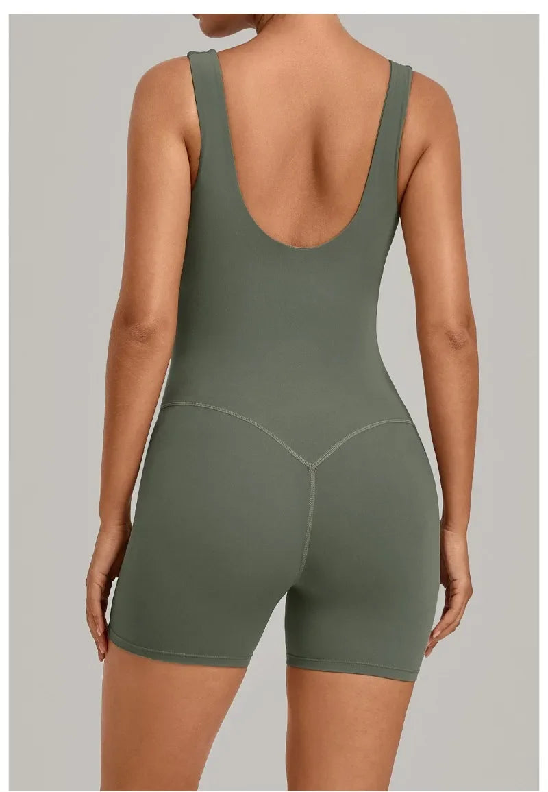 Women's Seamless Yoga Jumpsuits Fitness Sports Gym Beauty Backless Slim Fit Sling One-piece Running Workout Training Bodysuits