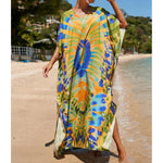 2026 New Colorful Kaftan Tunic Beach Dress Beach Wear Beachwear Beach Cover Up Cover-upsLoose Maxi Dress Female Women V4428