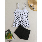 Sexy High Waist Shorts Ruffle Women Swimsuit Two Piece Swimwear Female Tankini Set Polka Dot Bathing Suits Brazilian Biquini