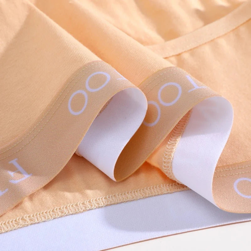 FINETOO 4Pcs Women'sCotton Panties Sexy Breathable Low WaistBriefs Letter Straps Underwear Soft Stretch Comfortable Lingerie