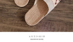Women Indoor Linen Slippers 2025 Spring Summer Shoes Anti-slip Light Weight Breathable Lace Couples Home Floor Slides