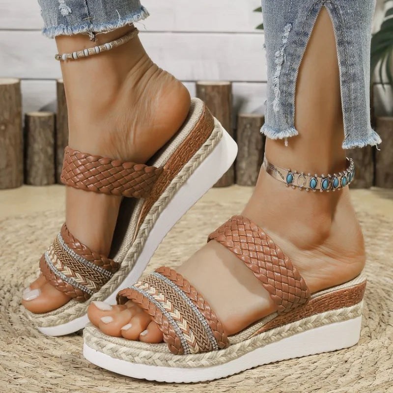Women's Sandals Women Heels Sandals Summer 2026 Shoes Woman Wedges Chaussures Femme Block Heeled Slippers Summer Footwear Female