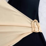 Oval One Piece Swimsuit Female Swimwear Women Patchwork Bathing Suits Summer Beach Wear Tummy Control Monokini Swimming Suit