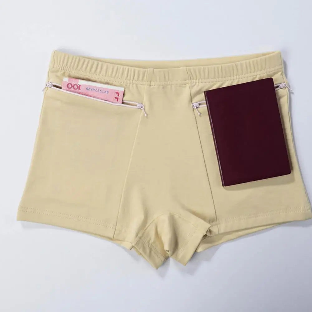 Women Safety Pants High Elasticity with Anti-theft Zippered Pocket Seamless Anti-exposure Mini Skirt Inner Shorts Underpants