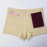 Women Safety Pants High Elasticity with Anti-theft Zippered Pocket Seamless Anti-exposure Mini Skirt Inner Shorts Underpants