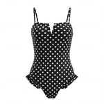 Women's Bodysuits Swimwear Dots Print Sleeveless Ruffle Bathing Suit Monokini Swimsuit for Beach Pool Sexy Bikini Summer