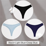 3Pcs/Set Women Cotton G-String Panties Female Low Rise Thongs Ladies Sexy Bikini 7 Solid Color Girl Soft M-XL Intimates Lingerie