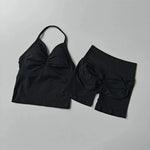 NO LOGO Women's Longline Strappy Backless Gym Top Scrunch Workout Open Back Bra Tank Top for Running Yoga Shirt