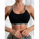 1pcs Letter Decor Sexy Women Ribbed Bras Breathable Comfortable Camisole Female Fashion Underwear Athletic Vest Sexy Lingerie
