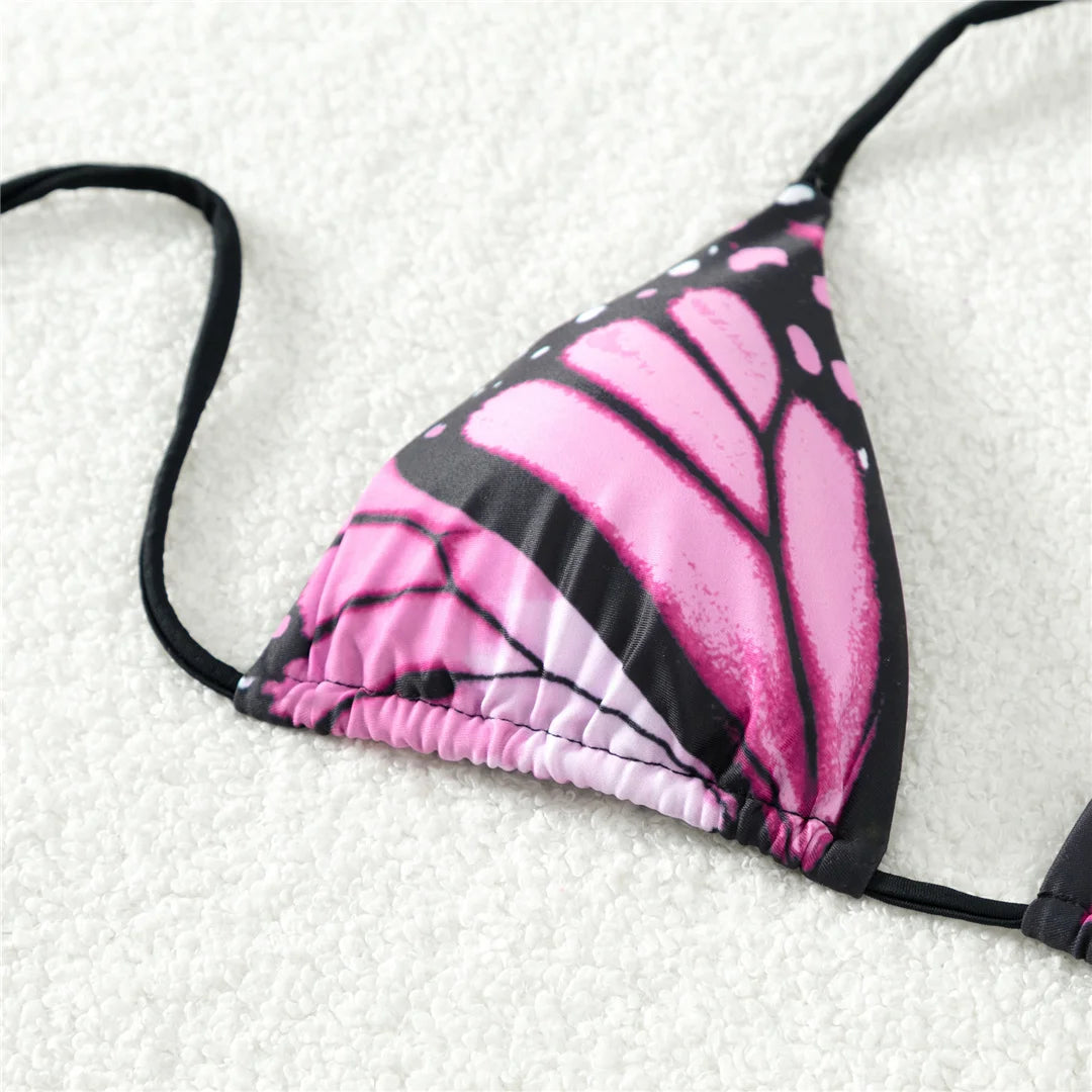 Sexy 4 Colors Printed Halter Padded Bikini Female Swimsuit Women Swimwear Two-pieces Bikini set Bather Bathing Suit Swim K4910