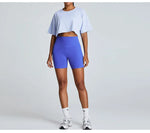 Yoga Sport Shirt Quick Drying Breathable Quick Drying Short Sleeve Loose Top Fitness Fitting Running Summer Gym Sports T-Shirt