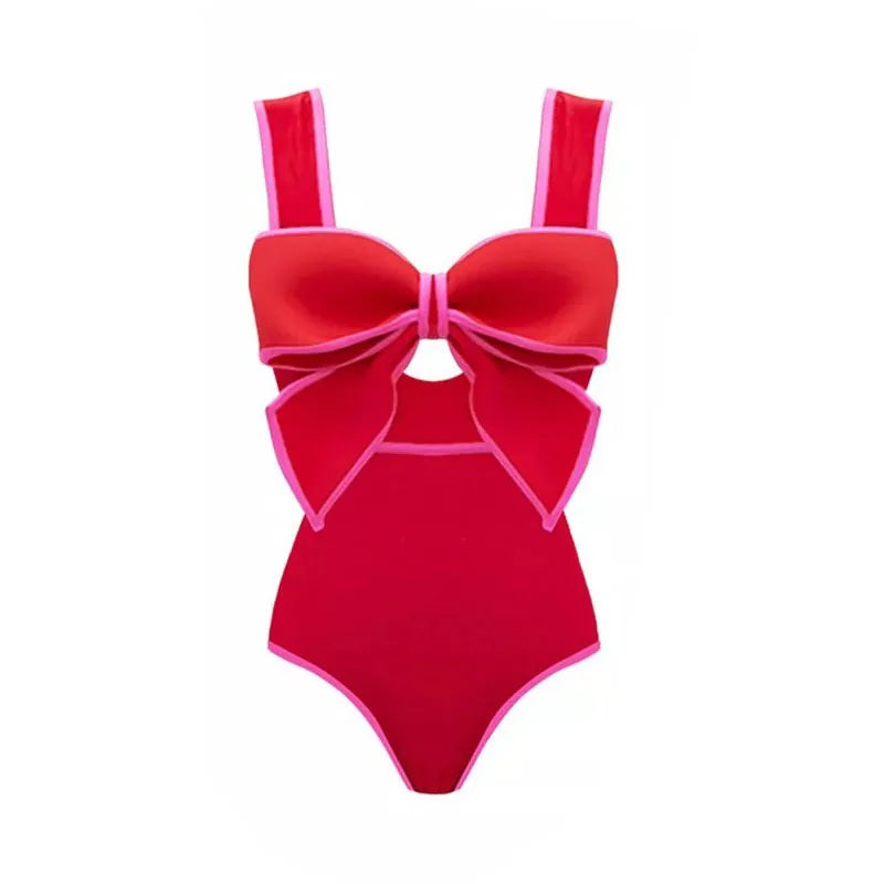 2024 Black White Retro One Piece Swimsuit Women Bow Tie Swimwear with Skirt Sexy Bathing Suit Monokini Beach Bodysuit Beach Wear