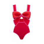 2024 Black White Retro One Piece Swimsuit Women Bow Tie Swimwear with Skirt Sexy Bathing Suit Monokini Beach Bodysuit Beach Wear
