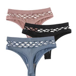 3Pcs/Set Sexy High Rise Panties Women Thongs Comfort G-String Underwear Sexy Lingerie Hollow Bottoms Female Underpants M-L