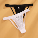 Black White Women Mesh Thong Low Rise Cutout Panties Hollow Out Breathable Perspective Intimate Underwear Sexy Female Lingerie