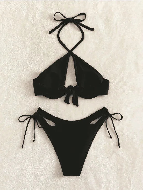 Women Sexy Black Push Up Bikini Set Micro Bathing Suits Swimwear Thong Swimsuit Two Pieces Swimming Suit Beachwear Biquini Blue
