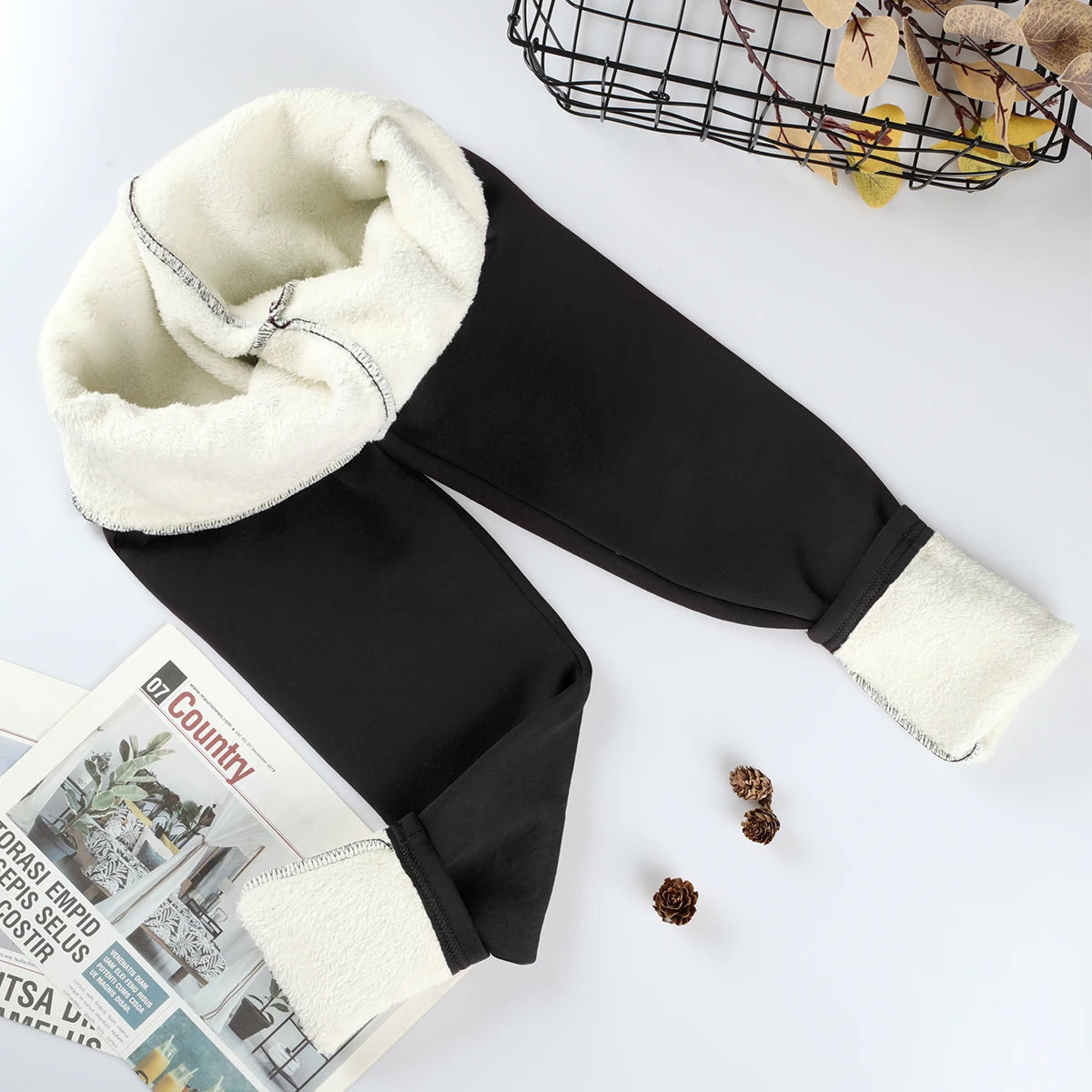 Winter Thermal Leggings Womens Solid Color Thick Pants Warm High Waist Solid Color Outdoors Casual Classic Leggings