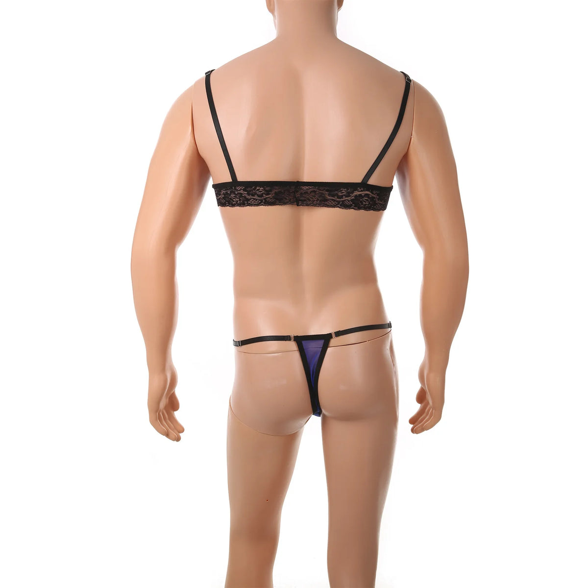 European and American men's sexy lace bra and panties temptation suit transvestite suit