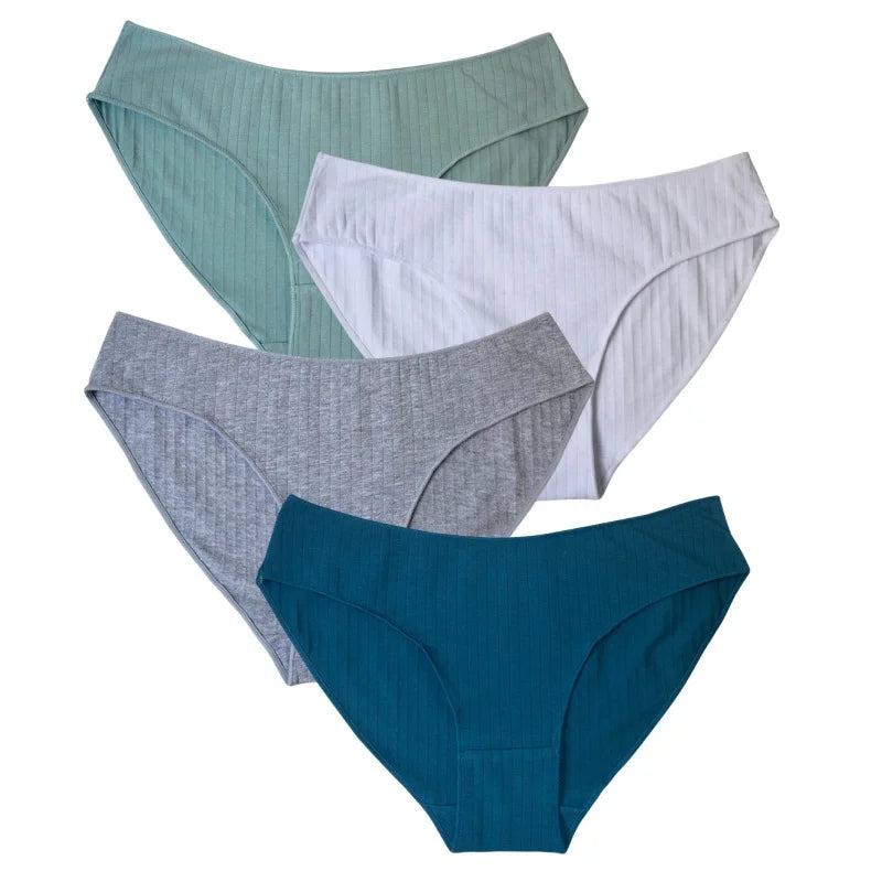 4Pcs/Set Women Low Rise Briefs Women's Cotton Panties Female Underpants Comfort Panties Sexy Lingerie M-XL Underwear