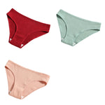 3Pcs/Set Cotton Panties Women Low Waist Underwear Seamless Briefs Solid Color Sports Breathable Underpants Female Lingerie