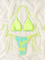 Tie Dye Bikins 2025 Mini Micro String Bikini Women Swimwear Female Swimsuit Two Pieces Bikini Set Halter Bathing Suit Swim Lady