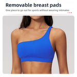 Summer Shockproof Sport Bra Women's Beautiful Back Gym Sports Underwear Women Oblique Shoulder Straps Running Fitness Yoga Bra