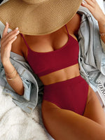 Sexy Solid Yellow Bikini 2026 Mujer High Cut Pleate Women's Swimsuit Separate Beach Bathing Suit High Waist Swimwear Biquini New
