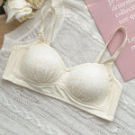 Sexy Push Up Lace Bralette Small Bust Wirefree Comfort Summer Ultra Thin Adjustable Straps Anti-Sagging Lingerie Set S-XL Bra