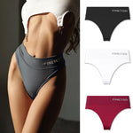 3Pcs M-2XL Seamless Thongs Women High Waist G-string Ladies Comfortable Bikini Panties Thong Underpants Girls Underwear Lingerie