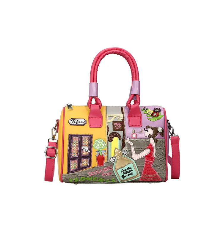 PU New Personality Stylish Shoulder Bags Design Patchwork Zipper 2025 Hot Sale Women's Bags Retro High Quality Women's Bags