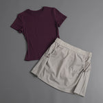 Summer Casual Yoga Sets Women Short Sleeve Loose T-shirt Sportwear High Waist Pocket Sports Short Skirt Fitness Running Wear