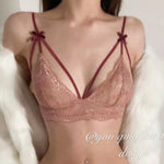MOYISUFrench Ultra Fina Sexy Tushy Conjunto Encaje Sin Aro Sensual Transparente Bralette Pantaleta Ajuste Perfecto Talla S-XL