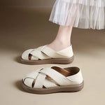2026 Summer Flat Shoes Women CrossHollow Out Breathable Sandals Ladies Soft Sole Slip On Casual