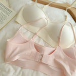 One-piece Seamless Wireless Square Neck Bra Women Adjustable Thin Strap Daily Brassiere Everyday No-Show Underwear S-XL