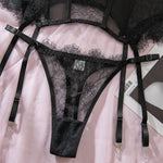 Toucheart Erotic Sexy See-through Lace Sling Women's Fishbone Breast Button Push-up Waist Women Hot Sexy Lingerie with Stockings