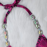 Bikini 2026 Sexy Snakeskin Print Luxe Crystal Diamond Chain Swimwear Swimsuit Women Bikinis Set Bathing Suit Beach Bikini Female