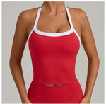 Hanging Neck Top Women Sports Bra Push Up Fitness Yoga Bra Color Blocked Underwear Gym Sport Tops Women Running Vest Bralette