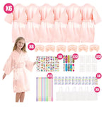 6-15Pcs Spa Party Robes for Girls Supplies Favors Kids Gowns Robe Soft Spa Headband Sleepover Birthday Party