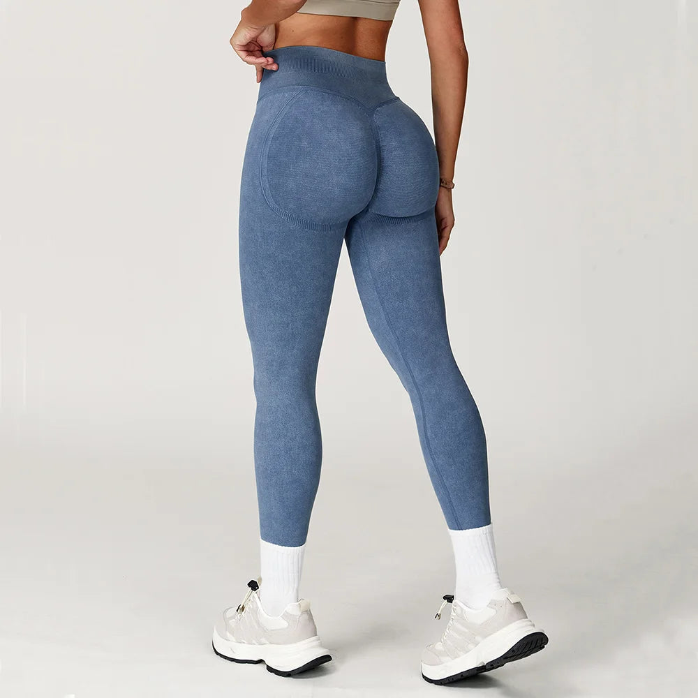 Yoga Pants Seamless Fitness Legging Women Sports Yoga Pant High Waist Ribbed Gym Clothes Fitness Workout Wear Scrunch Bum Tights