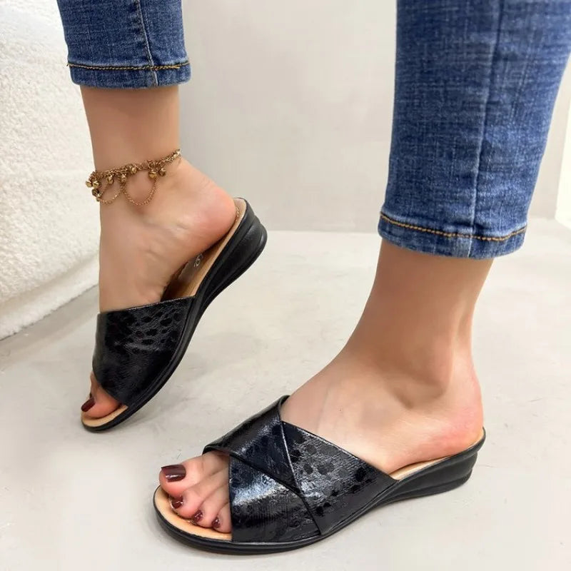 Gold Flat Sequin Cloth Slippers for Women 2026 summer Casual Flat Sandals for Women Fashion Sandals Outdoor Flip Flops36-42
